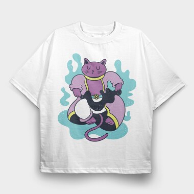 Magician Cat, Tricou Oversize Barbati (Unisex)