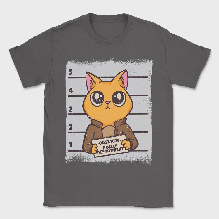 Mugshot Cat, Tricou Barbati (Unisex)