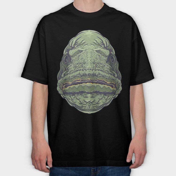 Fish Face, Tricou Oversize Barbati (Unisex)