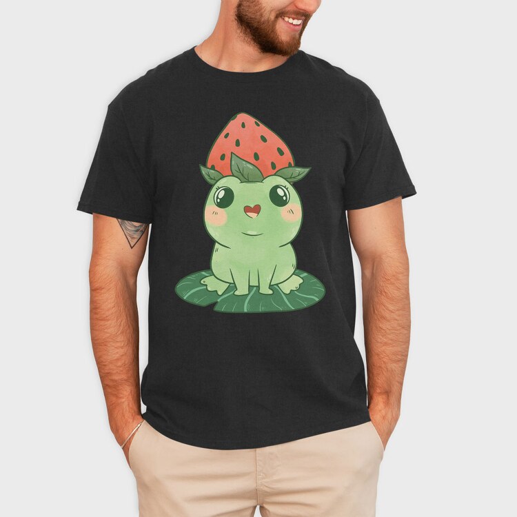 Frog Cute Strawberry, Tricou Barbati (Unisex)
