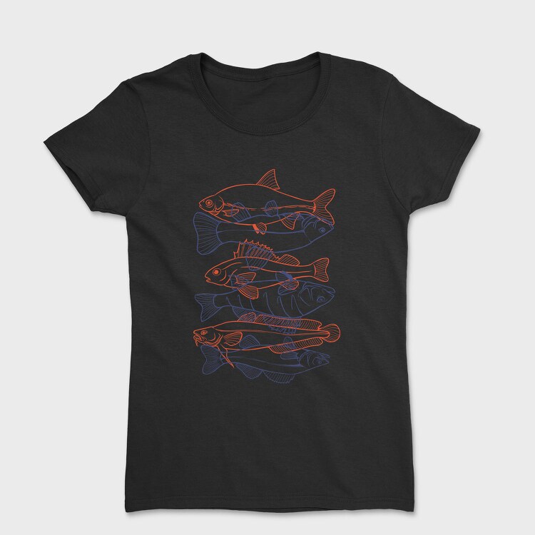 Fish Set Color, Tricou Femei