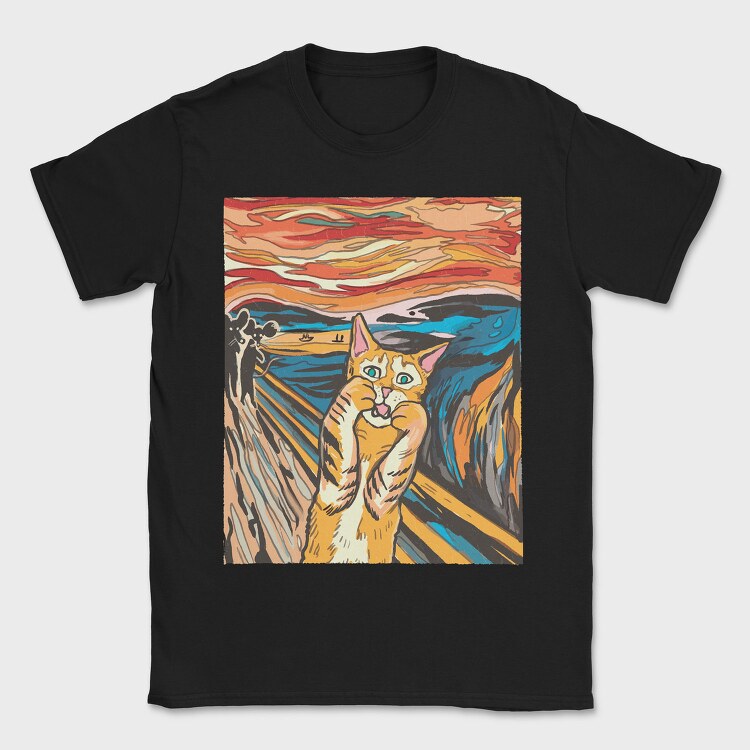 Cat Munch Scream, Tricou Barbati (Unisex)