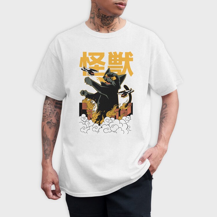 Kaiju Cat, Tricou Barbati (Unisex)