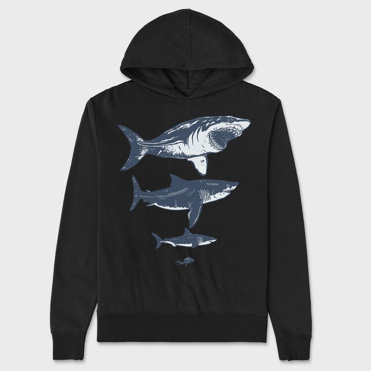 Megalodon Sizes, Hanorac Oversize Barbati (Unisex)