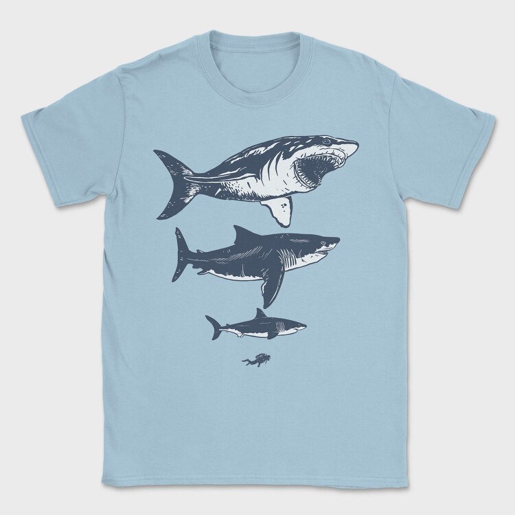 Megalodon Sizes, Tricou Barbati (Unisex)