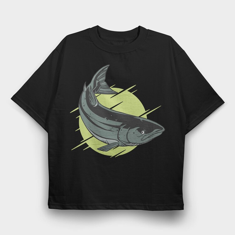 Fish Atlantic Salmon, Tricou Oversize Barbati (Unisex)