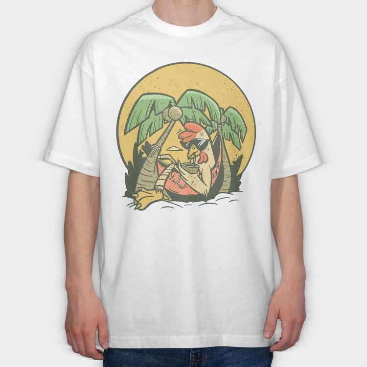 Chicken Relax, Tricou Oversize Barbati (Unisex)