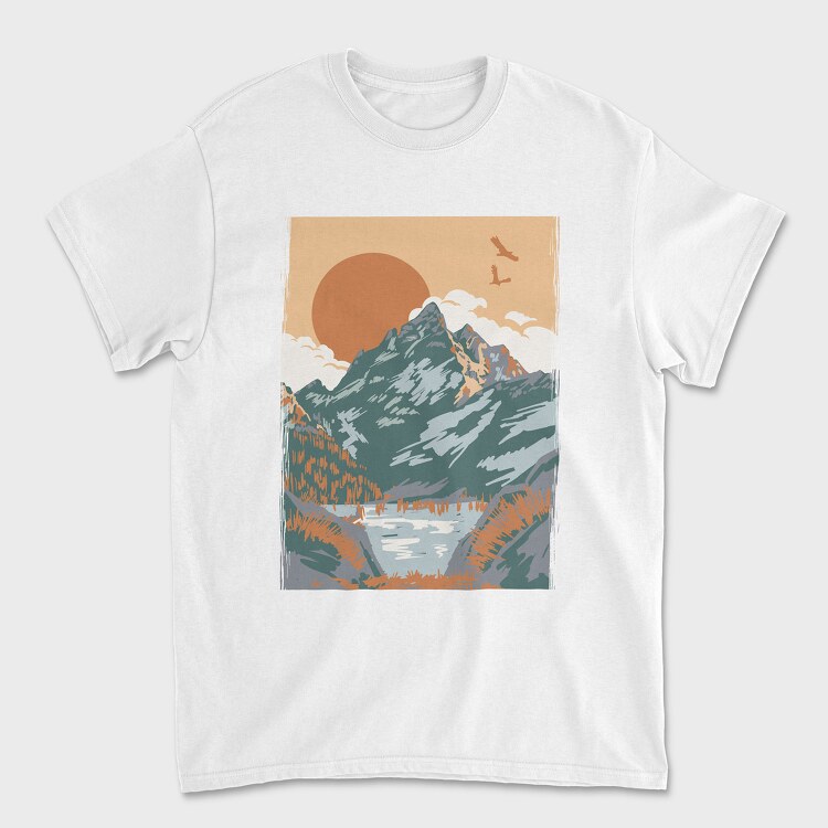 Vintage Mountain, Tricou Barbati (Unisex)