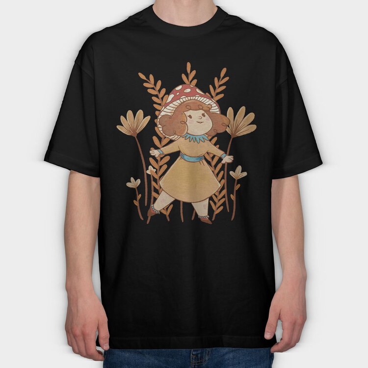 Cute Cottagecore Girl, Tricou Oversize Barbati (Unisex)