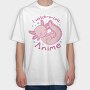 Cute Baby Axolotl Anime I Whatch O Lotl, Tricou Oversize Barbati (Unisex)
