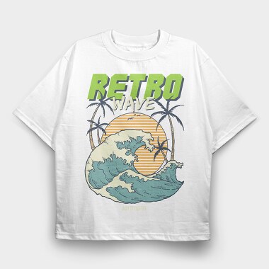 Retro Wave, Tricou Oversize Barbati (Unisex)