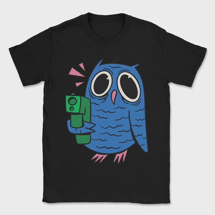 Crazy Owl Gun, Tricou Barbati (Unisex)