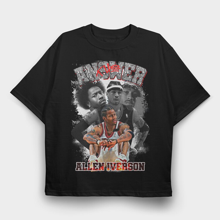 Allen Iverson, Tricou Oversize Barbati (Unisex)