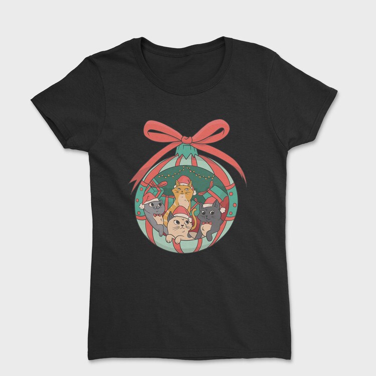 Cute Christmas Cats, Tricou Femei