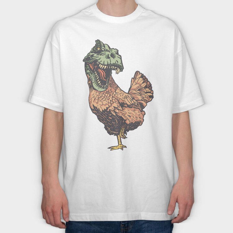 Chicken Rex, Tricou Oversize Barbati (Unisex)