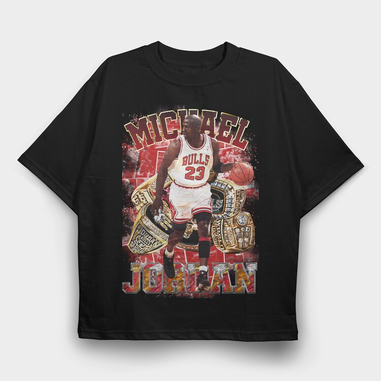 Michael Jordan Rings, Tricou Oversize Barbati (Unisex)