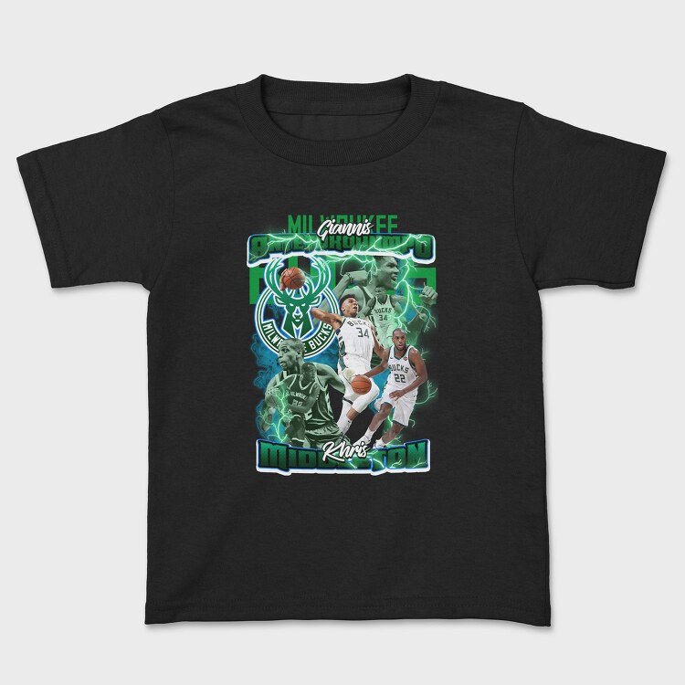 Milwaukee Bucks Nba Bootleg, Tricou Copii