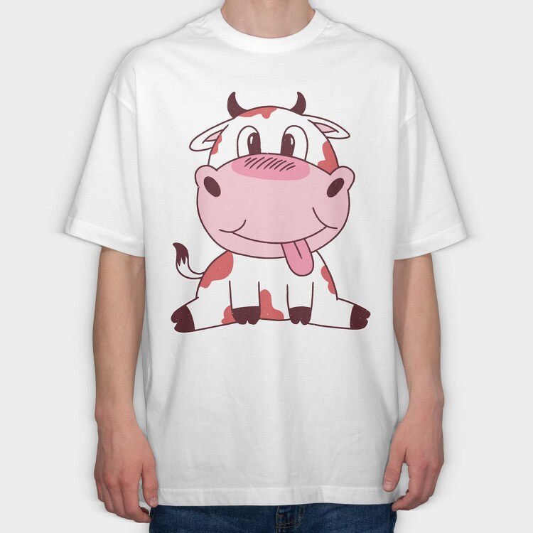 Cute Baby Cow, Tricou Oversize Barbati (Unisex)