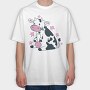 Cute Cow Eating Grass, Tricou Oversize Barbati (Unisex)