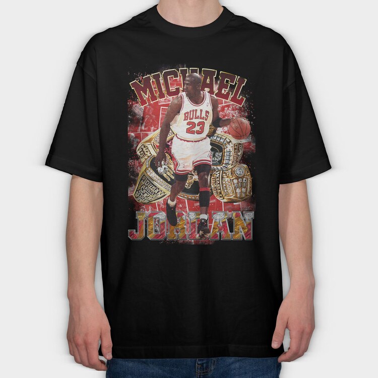 Michael Jordan Rings, Tricou Oversize Barbati (Unisex)
