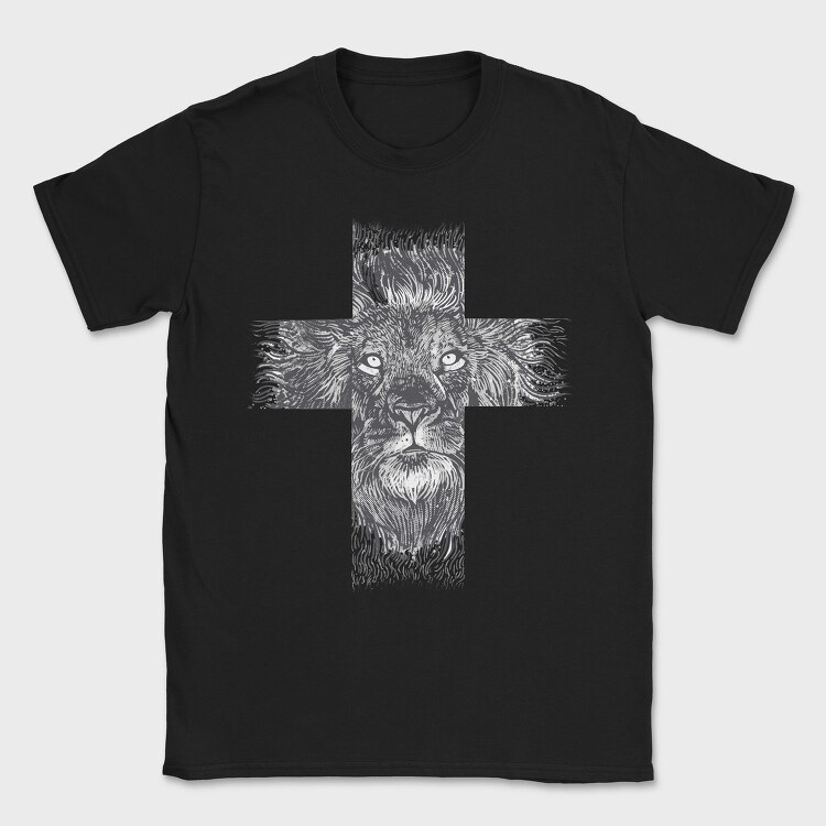 Lion Cross, Tricou Barbati (Unisex)