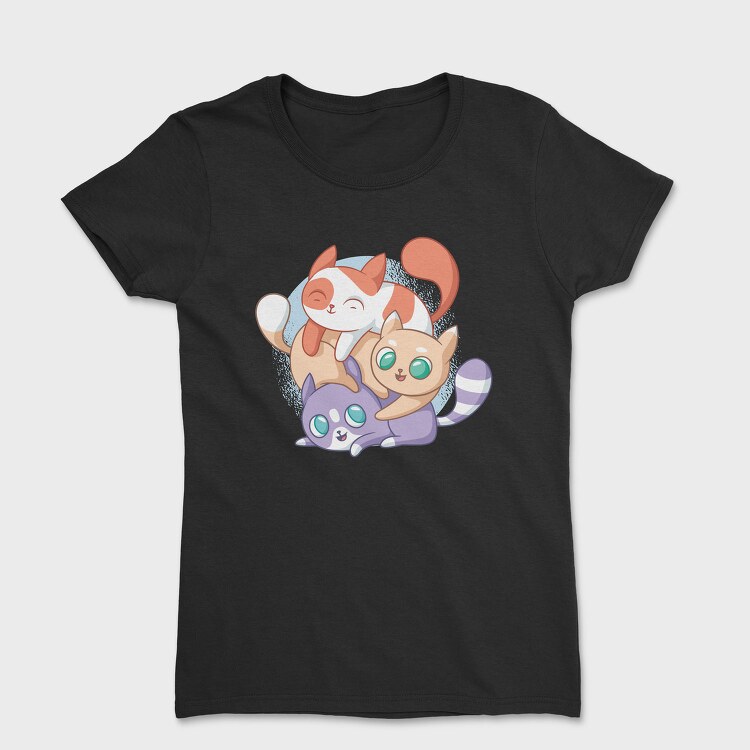Cute Cats Playing, Tricou Femei