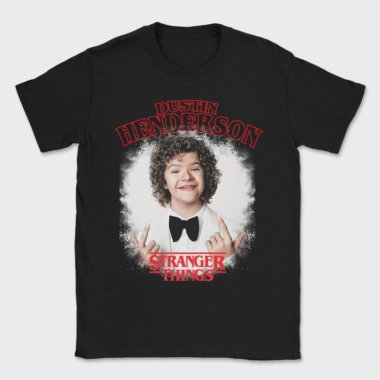 Dustin Stranger Things Rock On, Tricou Barbati (Unisex)