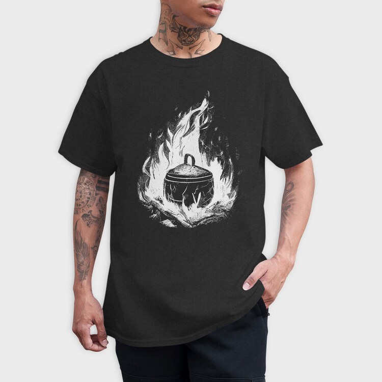 Cooking Pot Campfire, Tricou Barbati (Unisex)