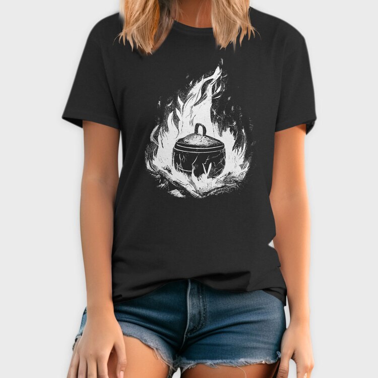 Cooking Pot Campfire, Tricou Barbati (Unisex)