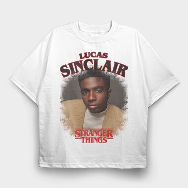 Lucas Sinclair Stranger Things, Tricou Oversize Barbati (Unisex)