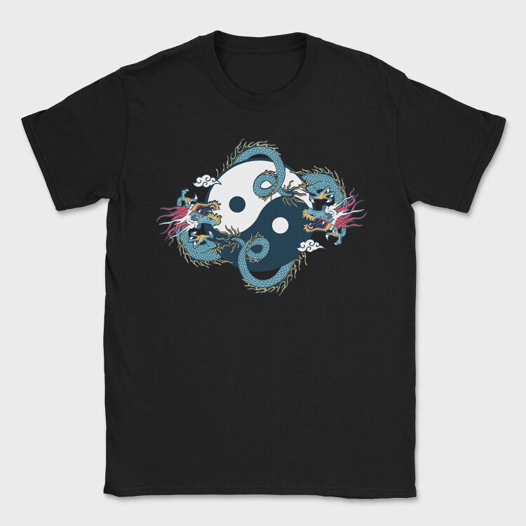 Dragon Ying Yang, Tricou Barbati (Unisex)