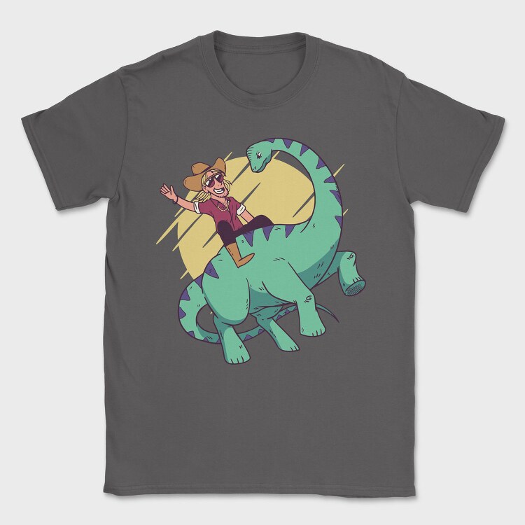 Cowboy on Dinosaur, Tricou Barbati (Unisex)