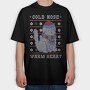 Cute Dog Christmas Ugly Sweater Winter, Tricou Oversize Barbati (Unisex)