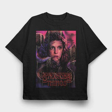 Stranger Things Eleven, Tricou Oversize Barbati (Unisex)