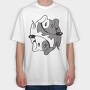 Dachshund Yin Yang, Tricou Oversize Barbati (Unisex)
