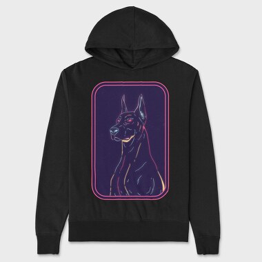 Doberman Dog, Hanorac Oversize Barbati (Unisex)