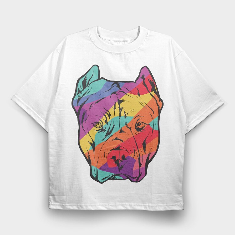Color Pitbull, Tricou Oversize Barbati (Unisex)
