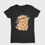 Cute Dog Pet Eating Pizza, Tricou Femei