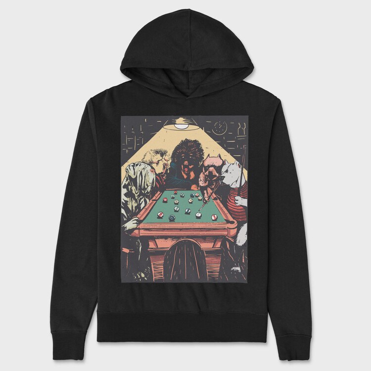 Big Dogs Billard, Hanorac Oversize Barbati (Unisex)