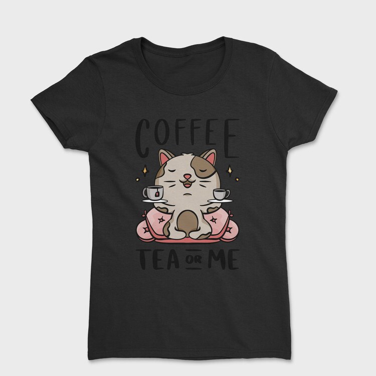 Cute Coffee Tea Cat Bar, Tricou Femei