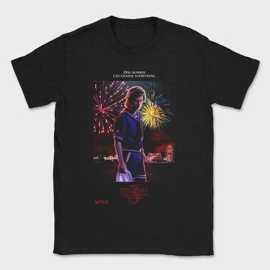 Stranger Things Halftone Fireworks, Tricou Barbati (Unisex)