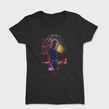 Stranger Things Halftone Fireworks, Tricou Femei