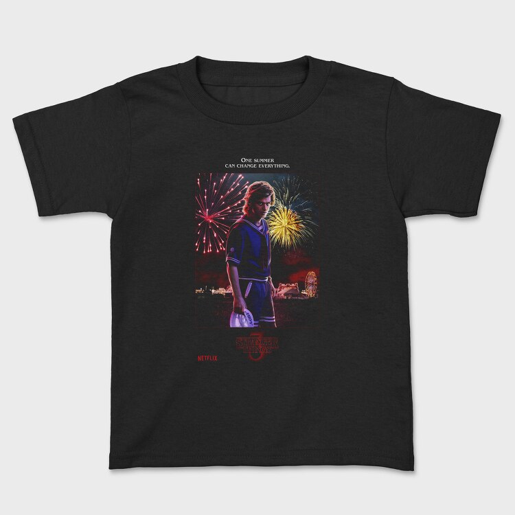 Stranger Things Halftone Fireworks, Tricou Copii