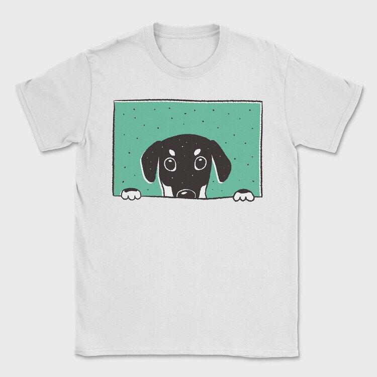 Peeking Dog, Tricou Barbati (Unisex)