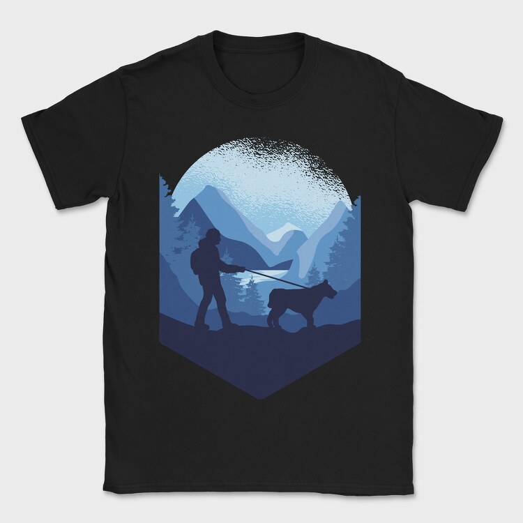 Dog Trekking, Tricou Barbati (Unisex)