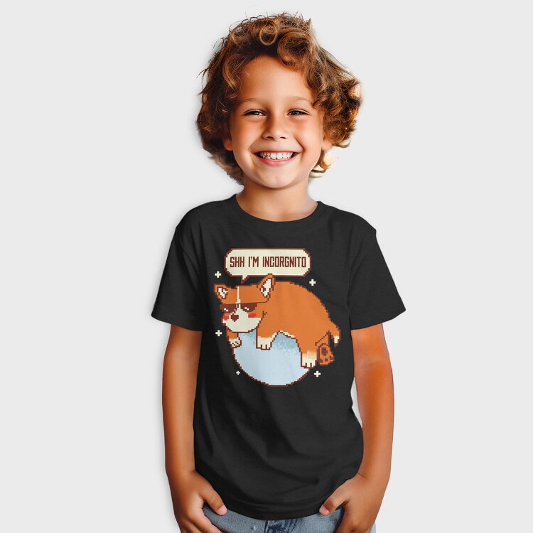 Corgi Dog Pixel, Tricou Copii