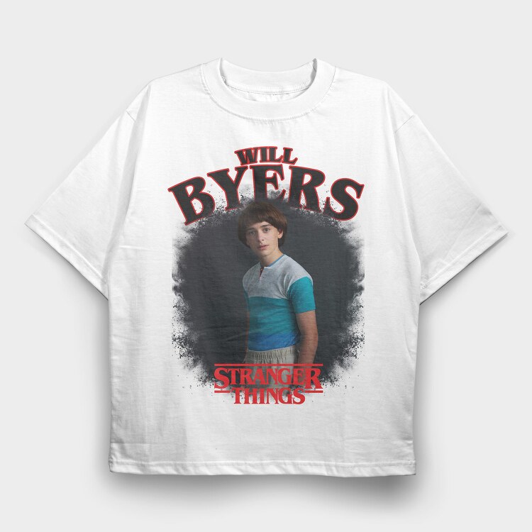Stranger Things Will Byers Halftone, Tricou Oversize Barbati (Unisex)