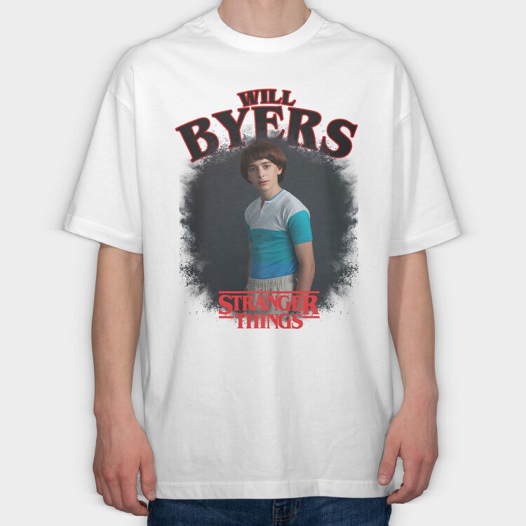 Stranger Things Will Byers Halftone, Tricou Oversize Barbati (Unisex)