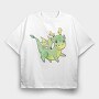 Cute Dragon Watercolor, Tricou Oversize Barbati (Unisex)