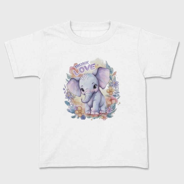 Cute Elephant In Nature Watercolor Tote, Tricou Copii